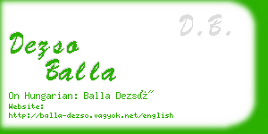 dezso balla business card